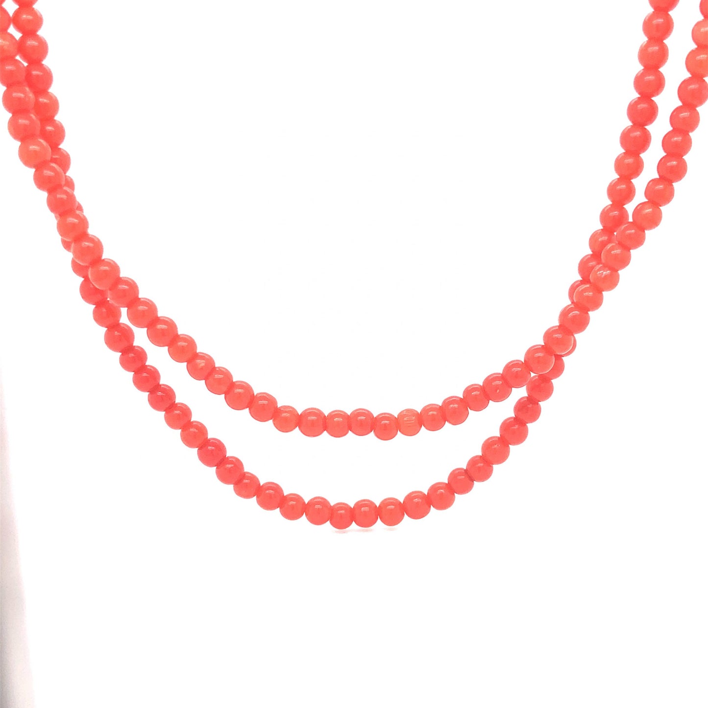 37 Inch Beaded Coral Necklace