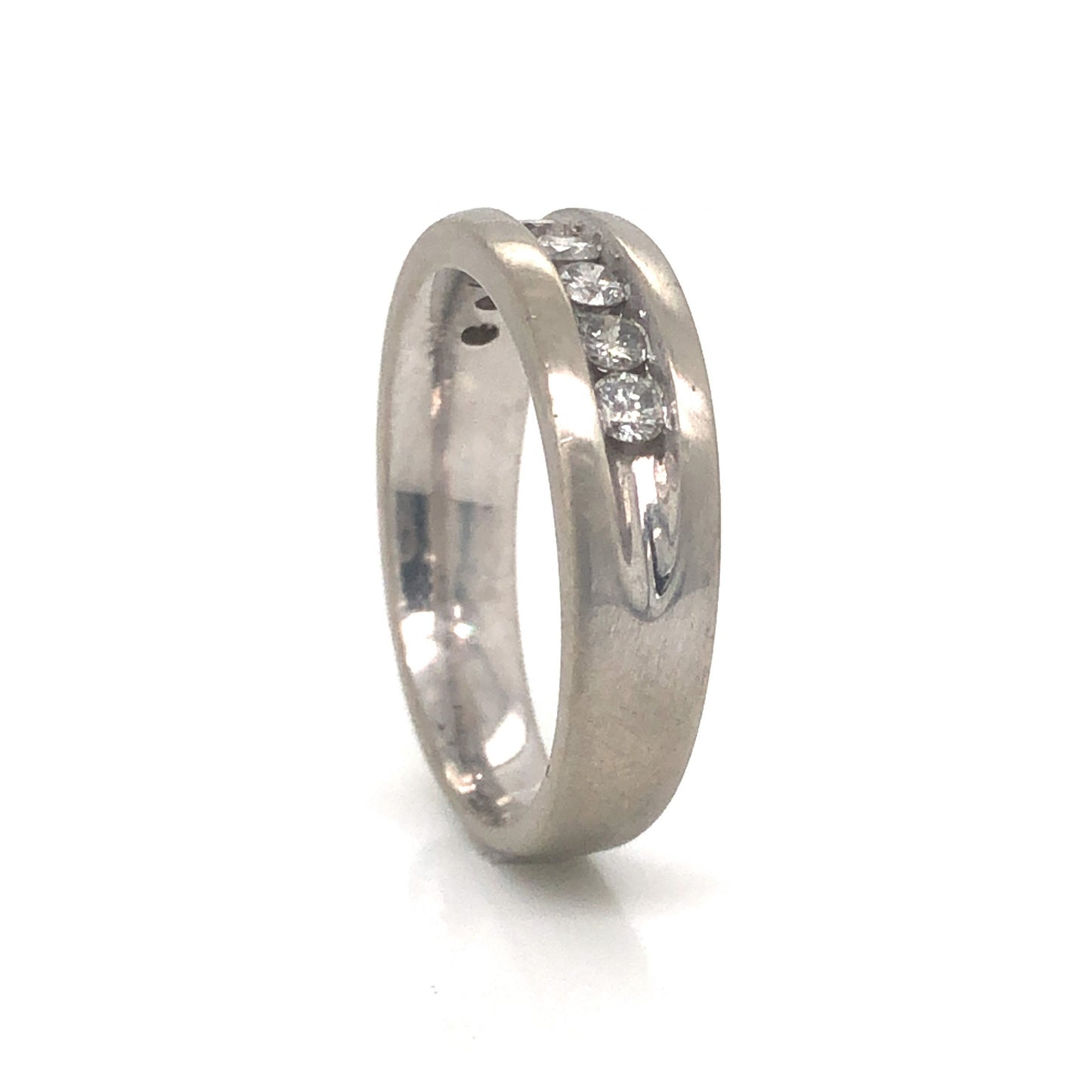 .36 Channel Set Diamond Wedding Band in 14k White Gold