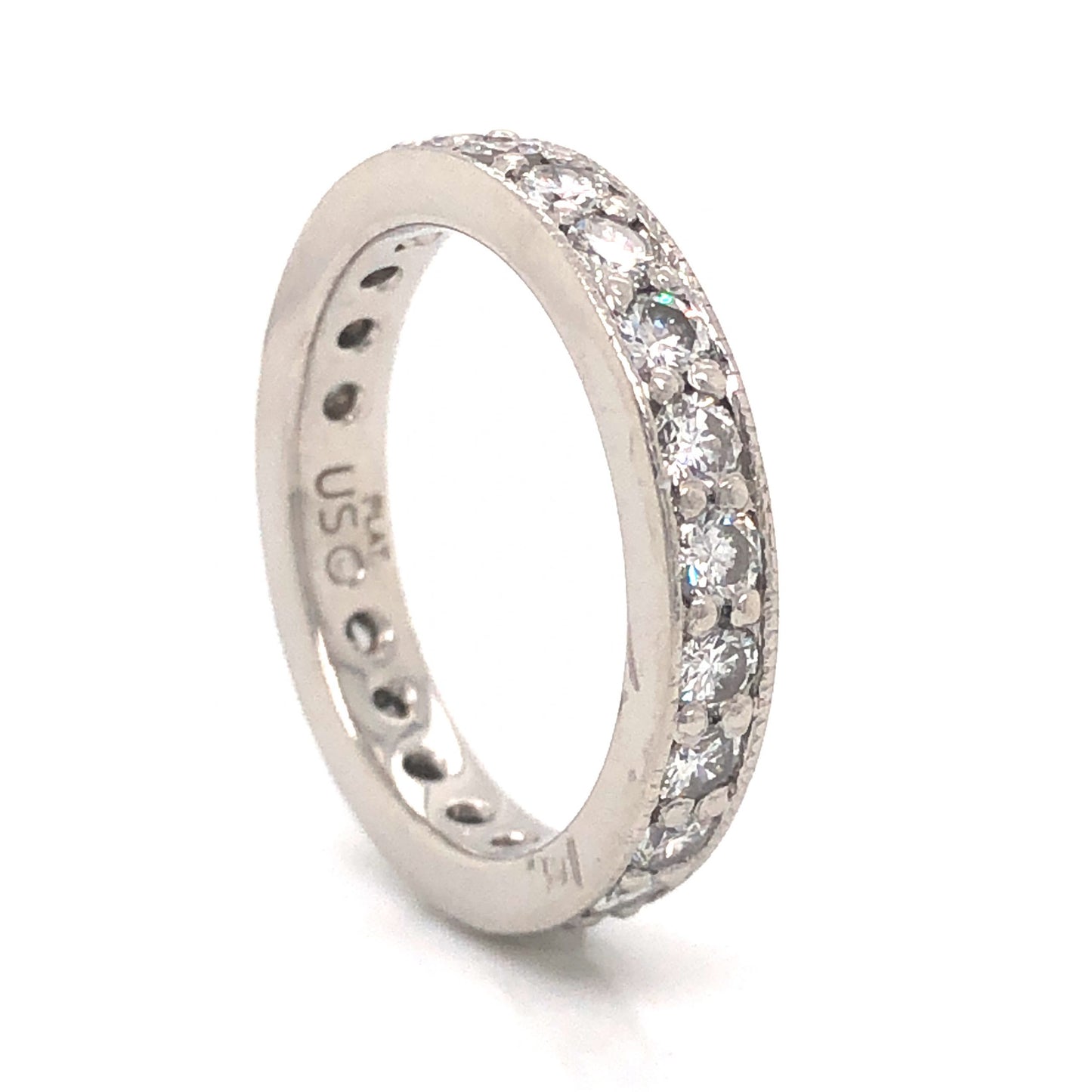Antique Inspired Diamond Eternity Band in Platinum