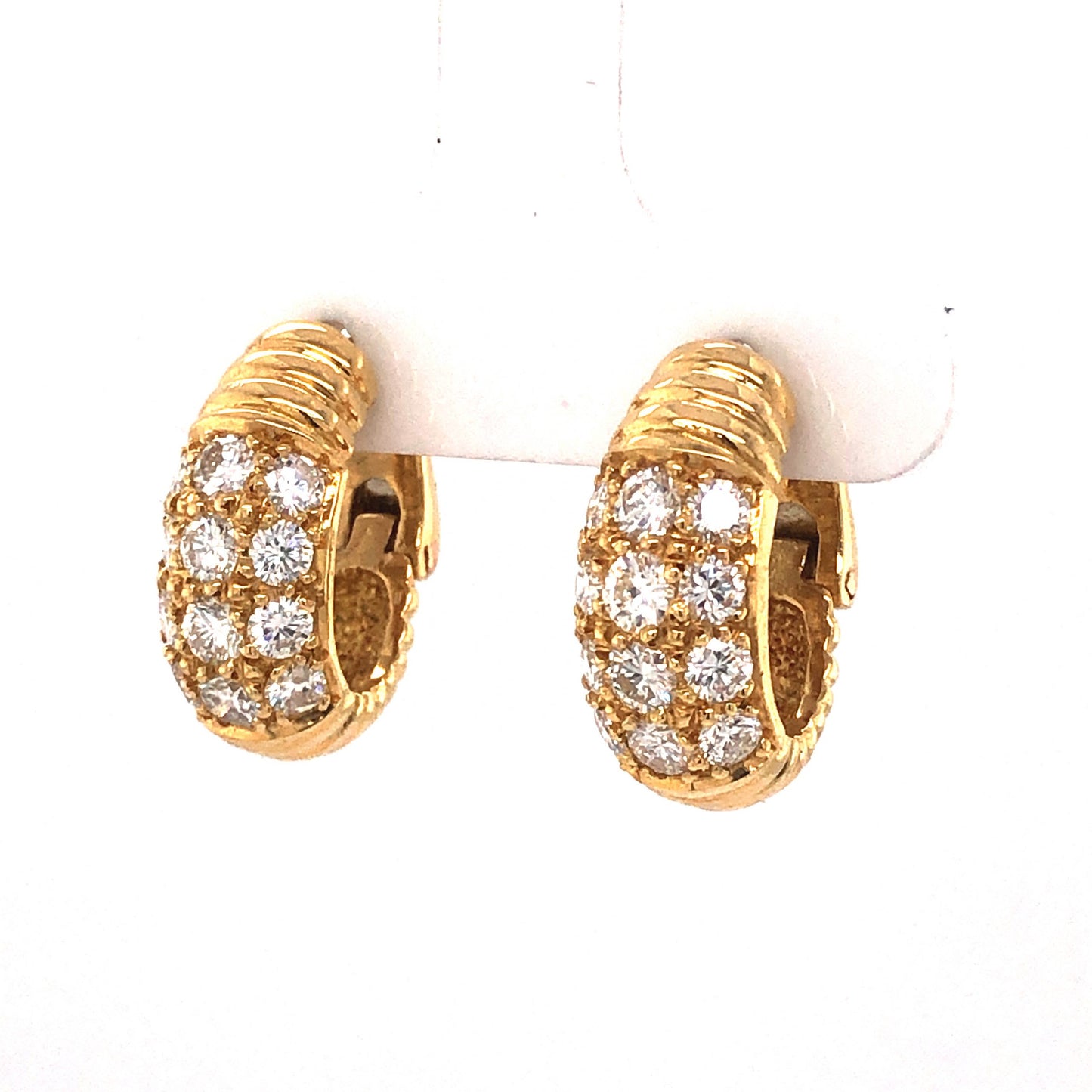 1.50 Round Brilliant Cut Diamond Earrings in 18k Yellow Gold