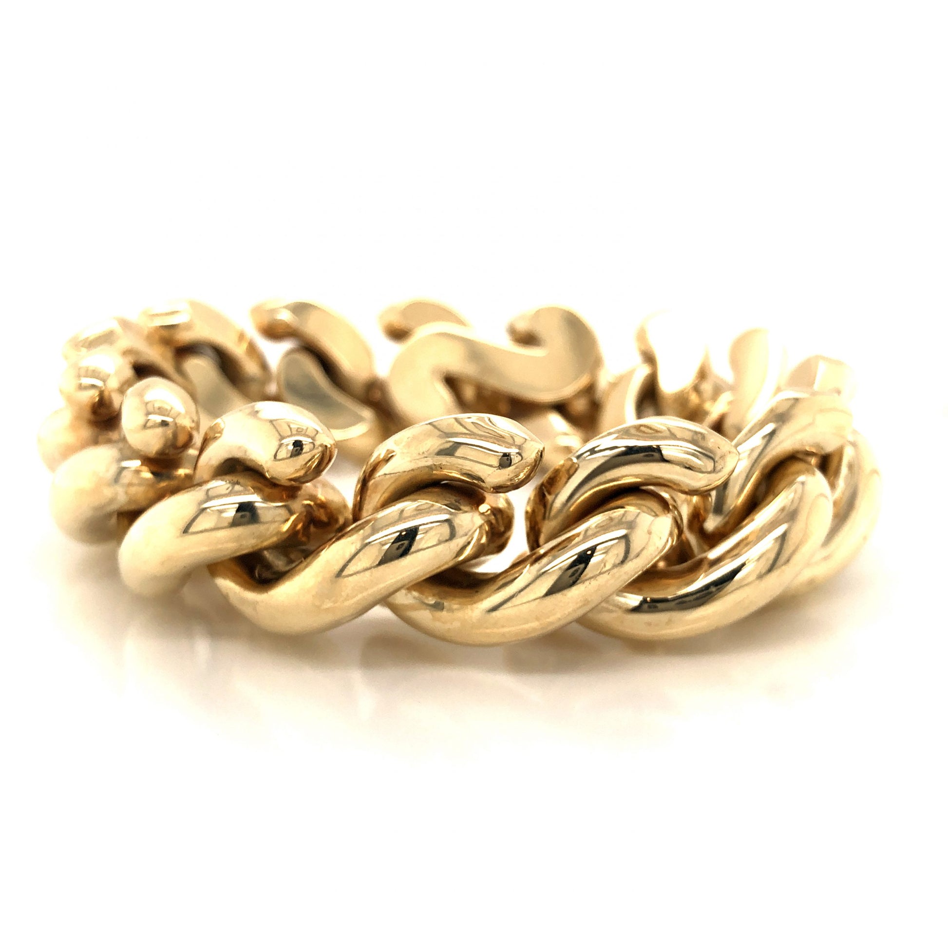 Chunky S-Hook Link Bracelet in 14k Yellow Gold