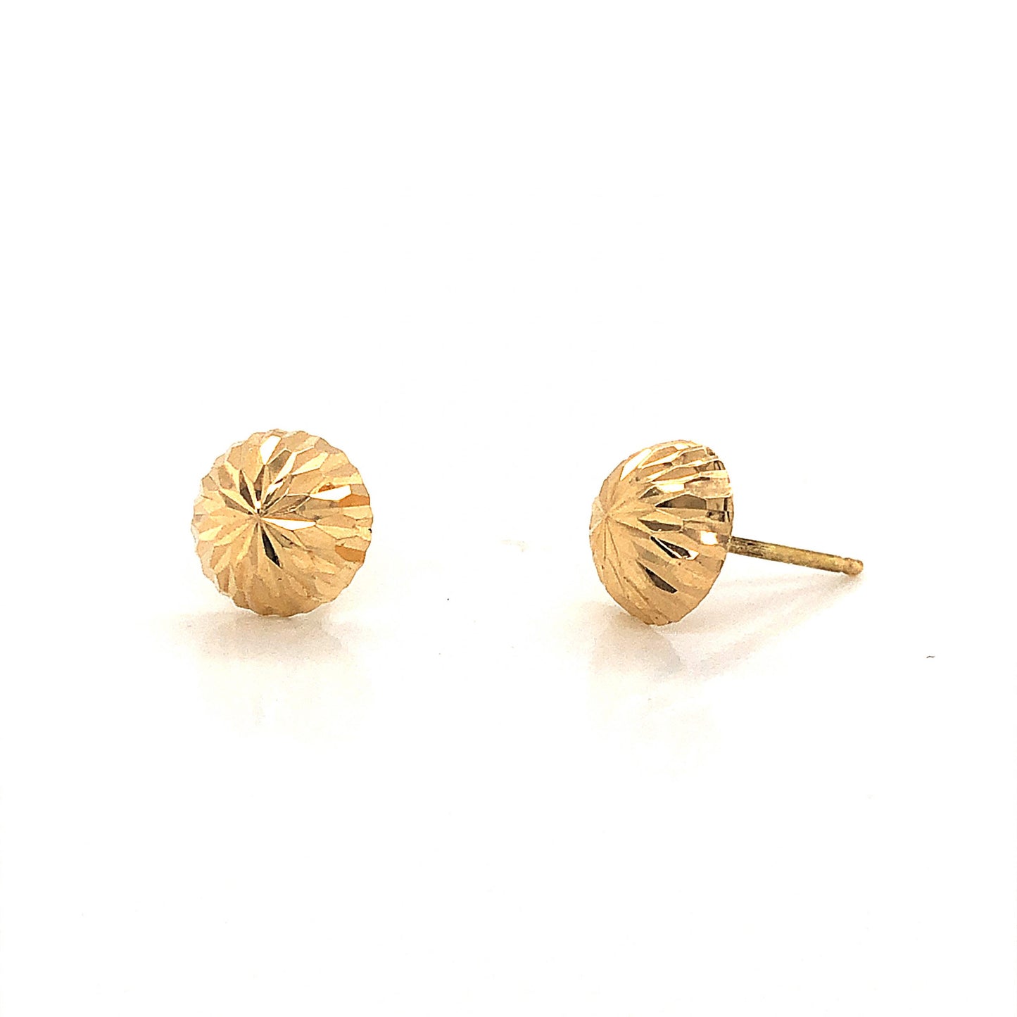 Small Textured Round Stud Earrings in 14k Yellow Gold