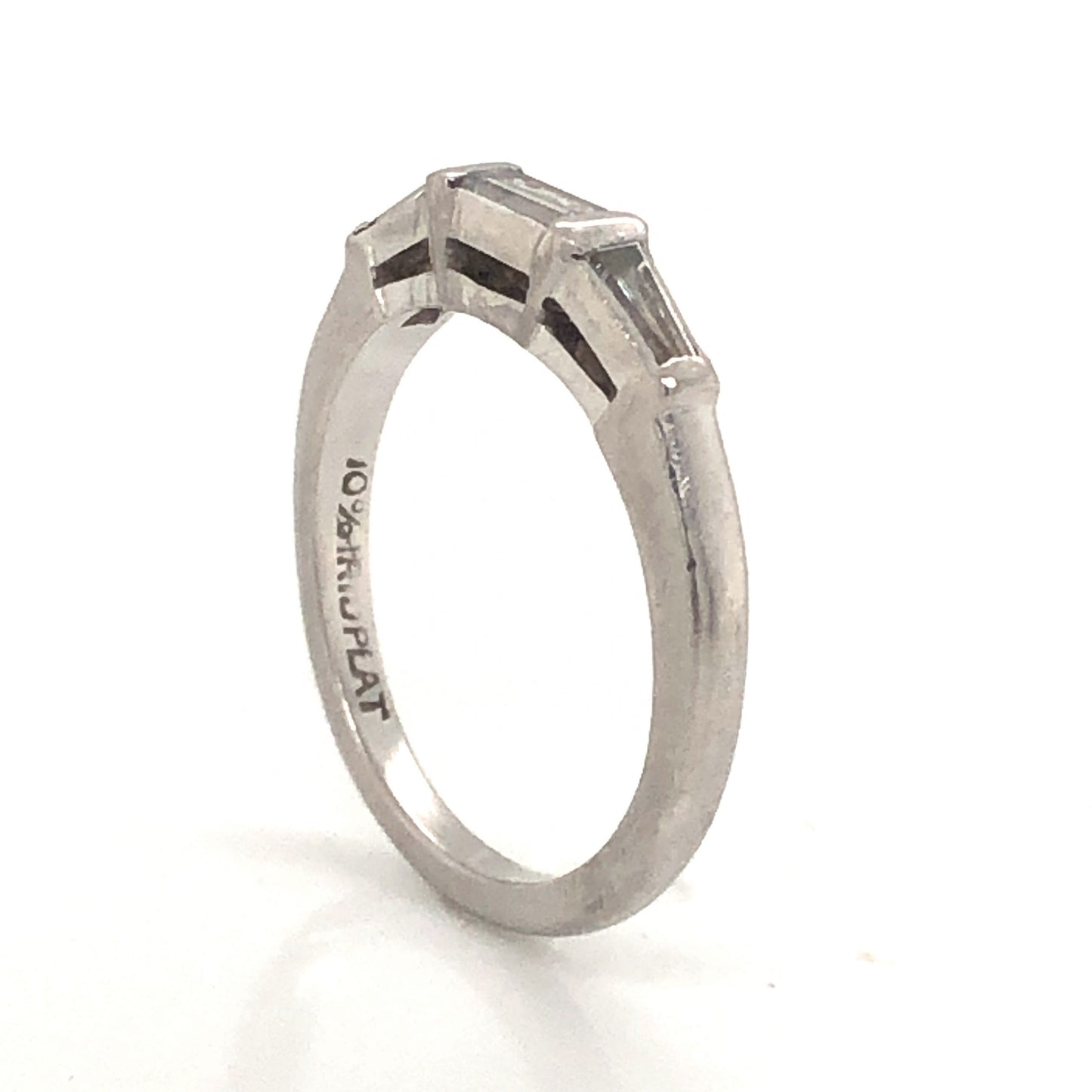 Art Deco Baguette Diamond Wedding Band in Platinum