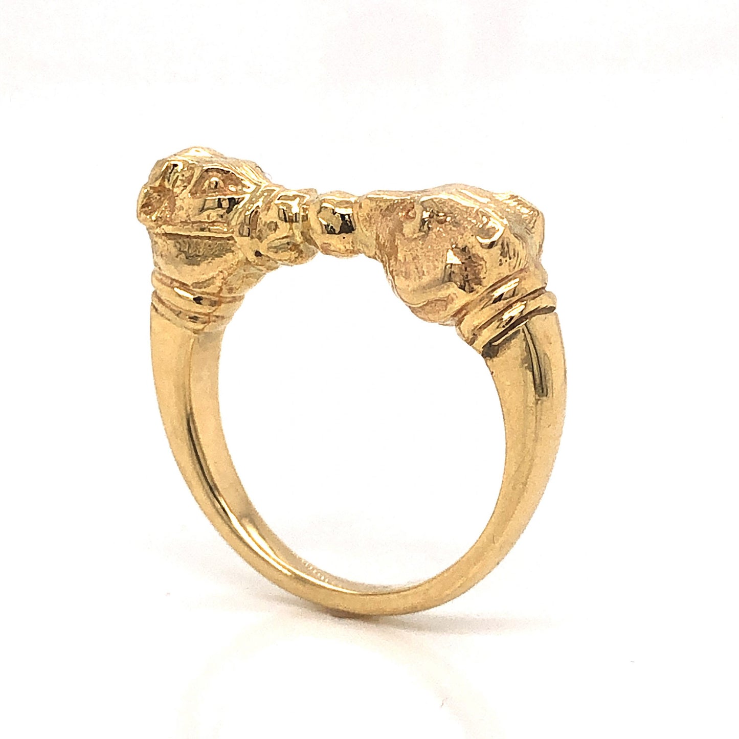 Bull & Bear Stock Market Ring in 18k Yellow Gold