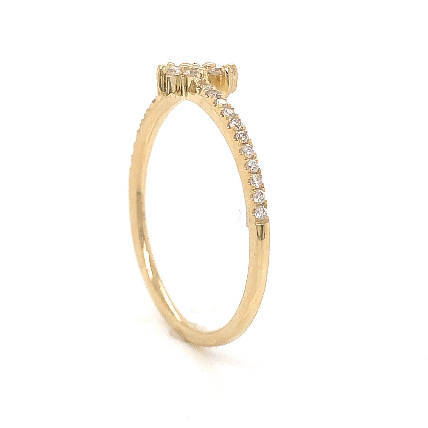 .13 Pave Diamond Cluster Stacking Ring in 14k Yellow Gold