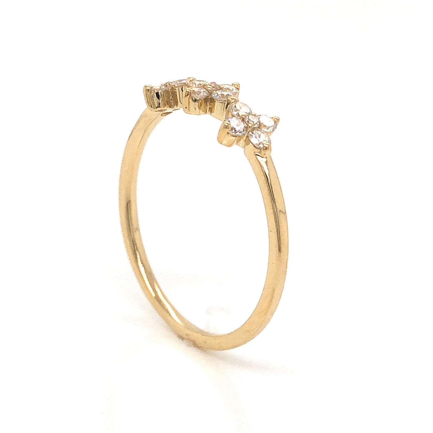 .29 Diamond Cluster Stacking Ring in 14k Yellow Gold