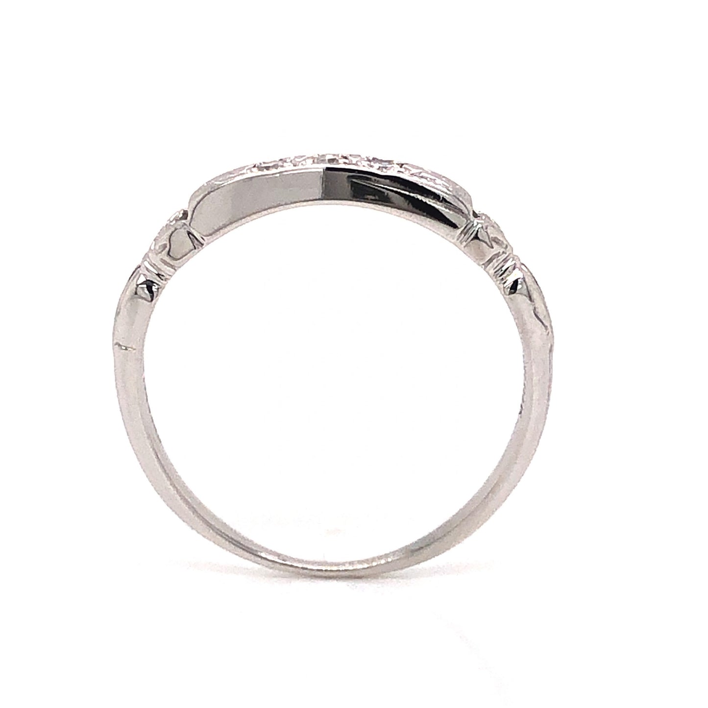 Granat Bros Art Deco Diamond Wedding Band in 18k White Gold