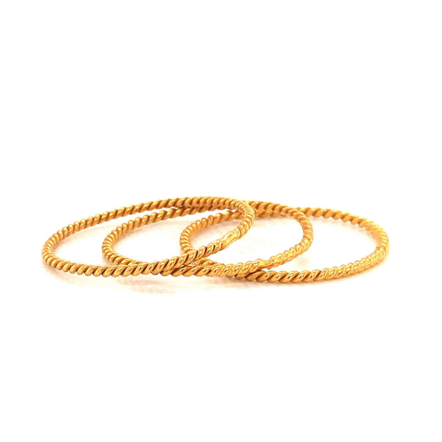 Ultra Thin Rope Stacking Ring in 21k Yellow Gold