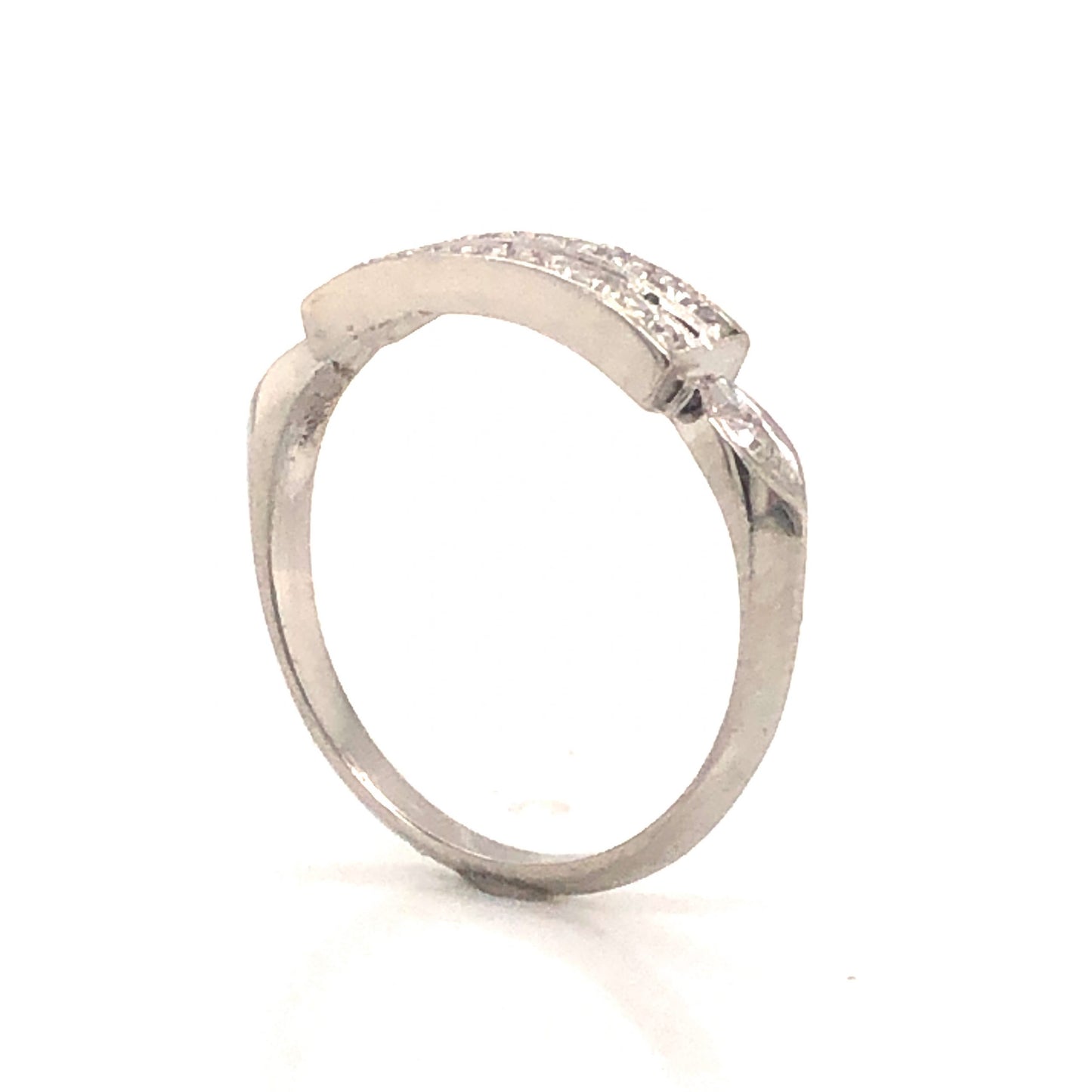 Unique Art Deco Diamond Wedding Band in Platinum