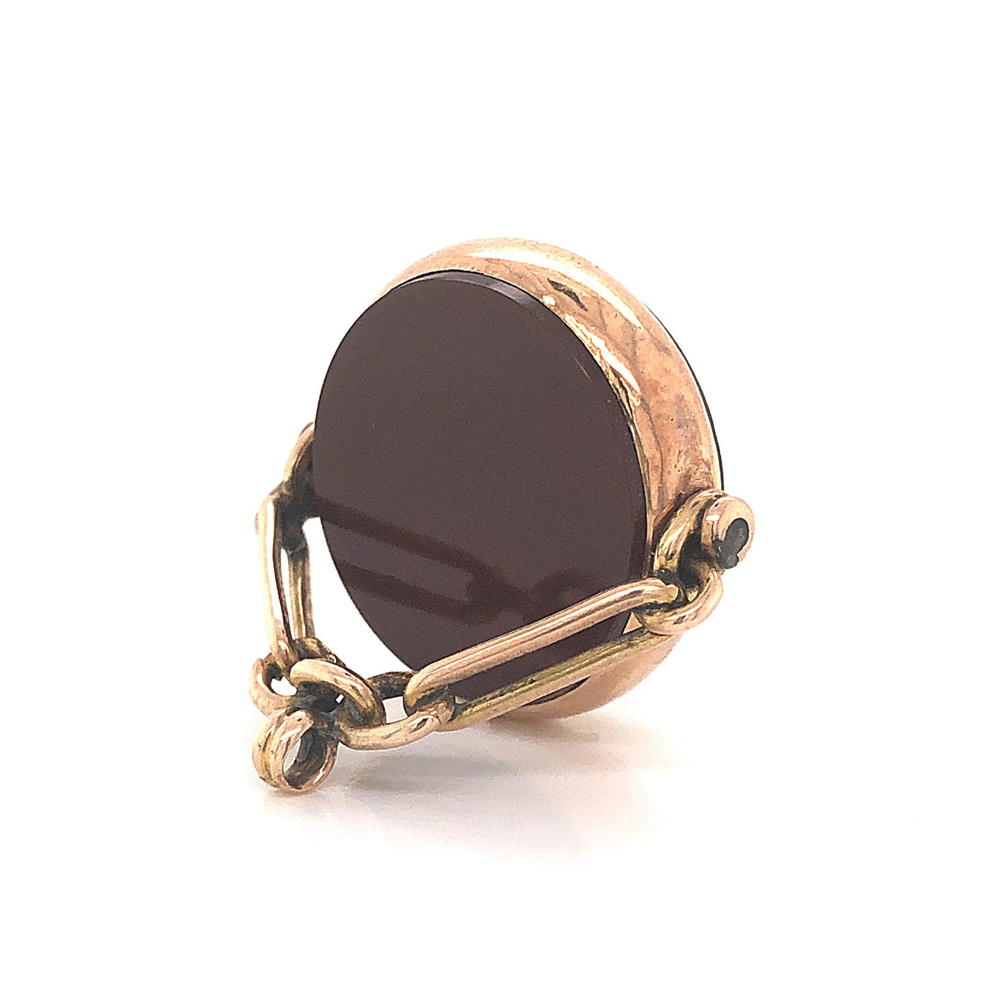 Antique Victorian Spinning Bloodstone Pendant in 14k Yellow Gold