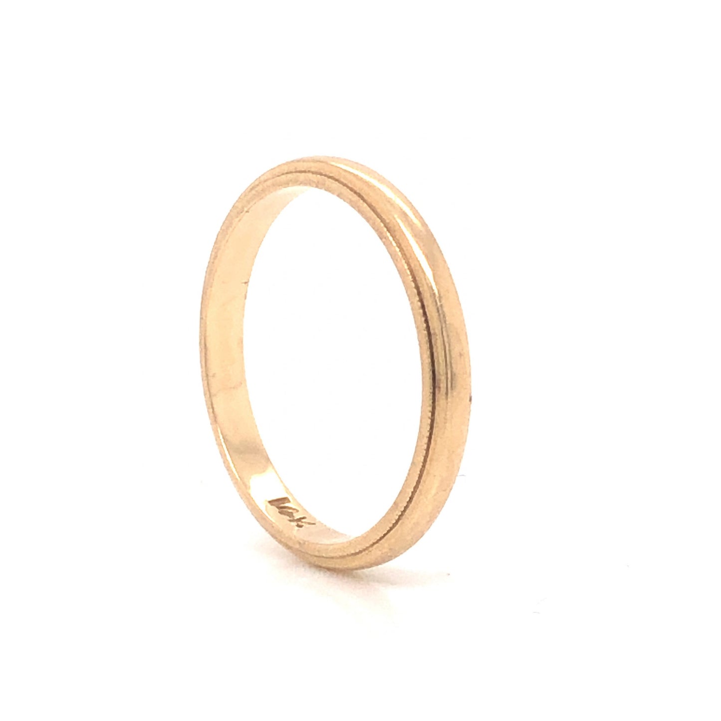 Vintage Milgrain Edge Wedding Band in 14k Yellow Gold