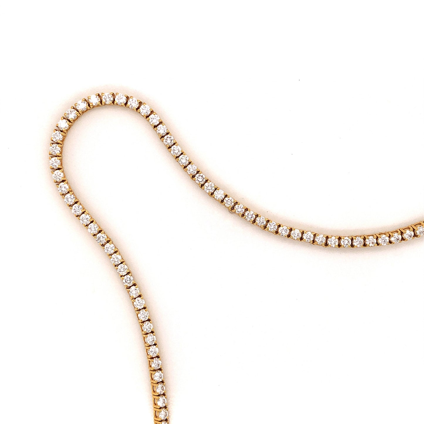 6.20 Diamond Tennis Necklace in 18k Yellow Gold
