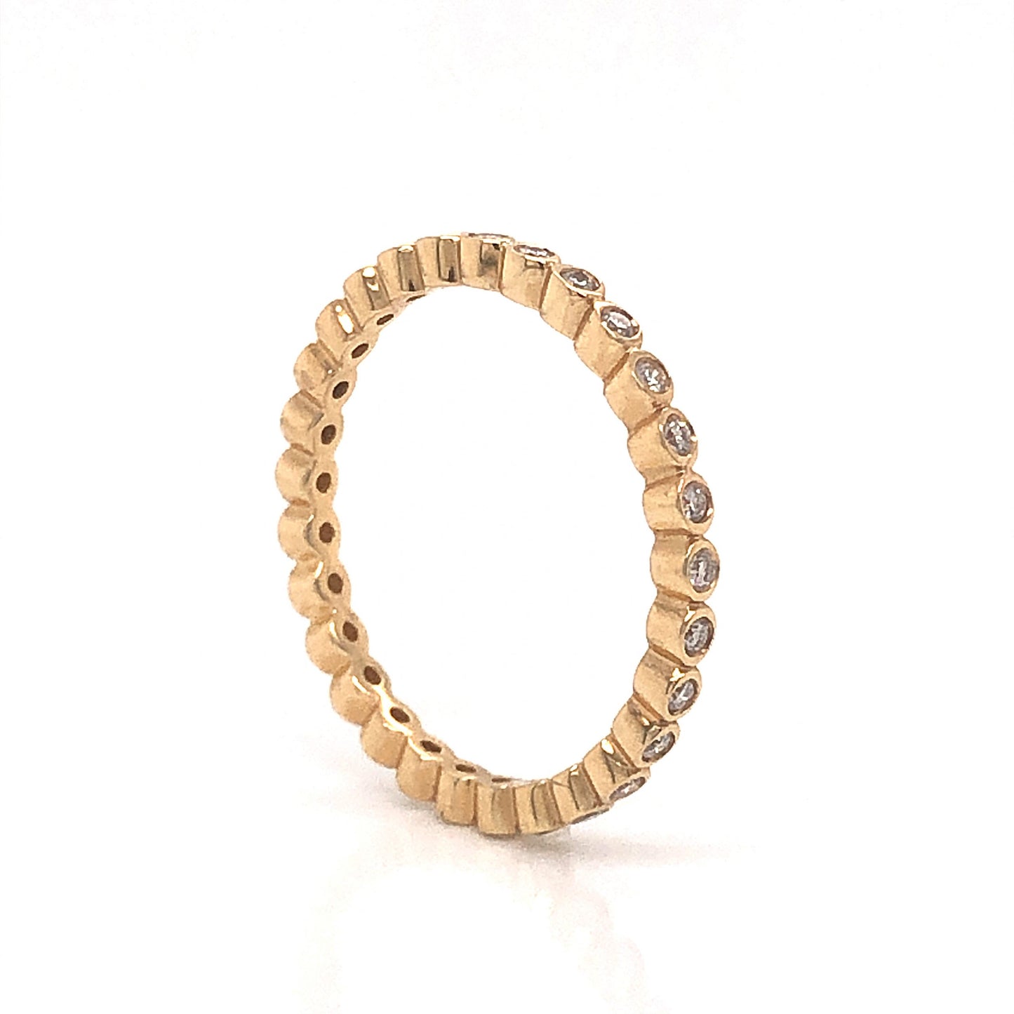 Thin Bezel Set Diamond Eternity Band in 14k Yellow Gold