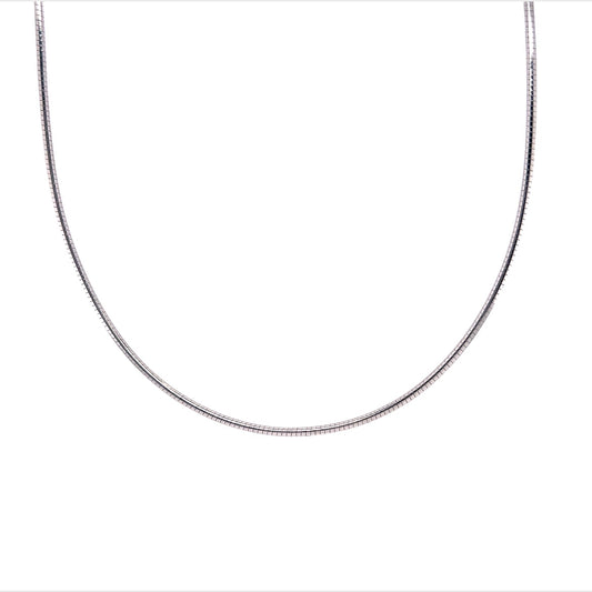 18 Inch Omega Necklace in 14k White Gold