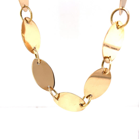 Borsheims Oval Mirror Link Chain Necklace in 14k Yellow Gold