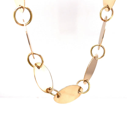 Borsheims Oval Mirror Link Chain Necklace in 14k Yellow Gold