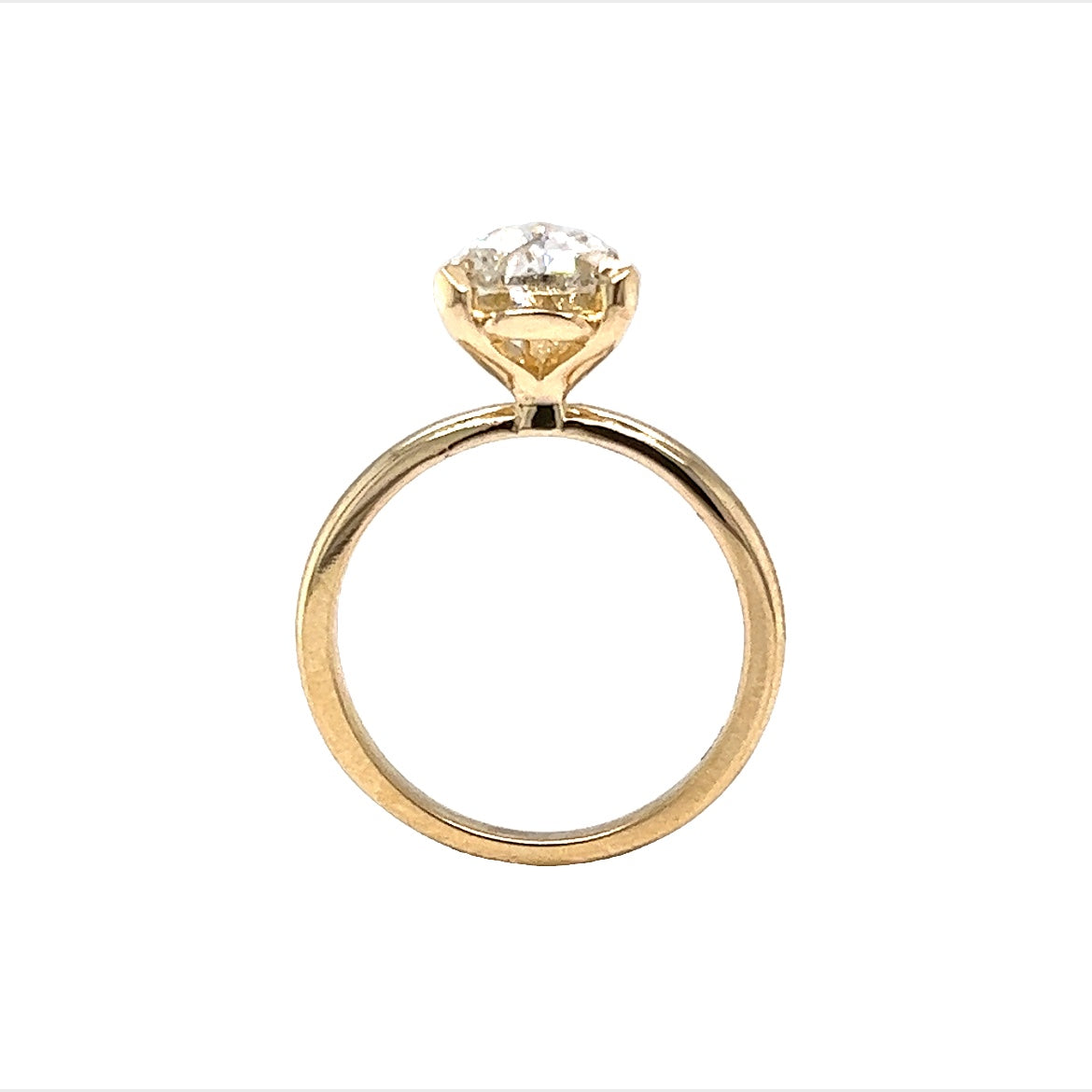 1.72 Solitaire Rose Pear Cut Diamond Engagement Ring in 14k Gold