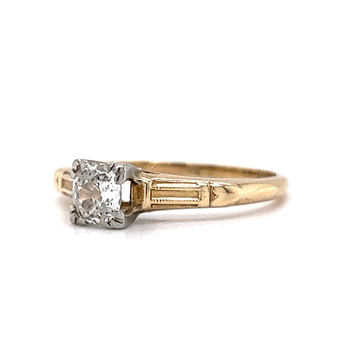 .25 Retro Solitaire Diamond Engagement Ring in 14k & 18k Gold