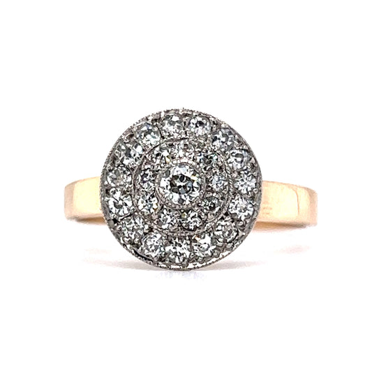 Art Deco .85 Pave Diamond Engagement Ring in 18k Gold