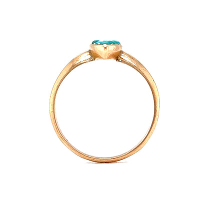 Victorian Navette Turquoise Ring in 14k Yellow Gold