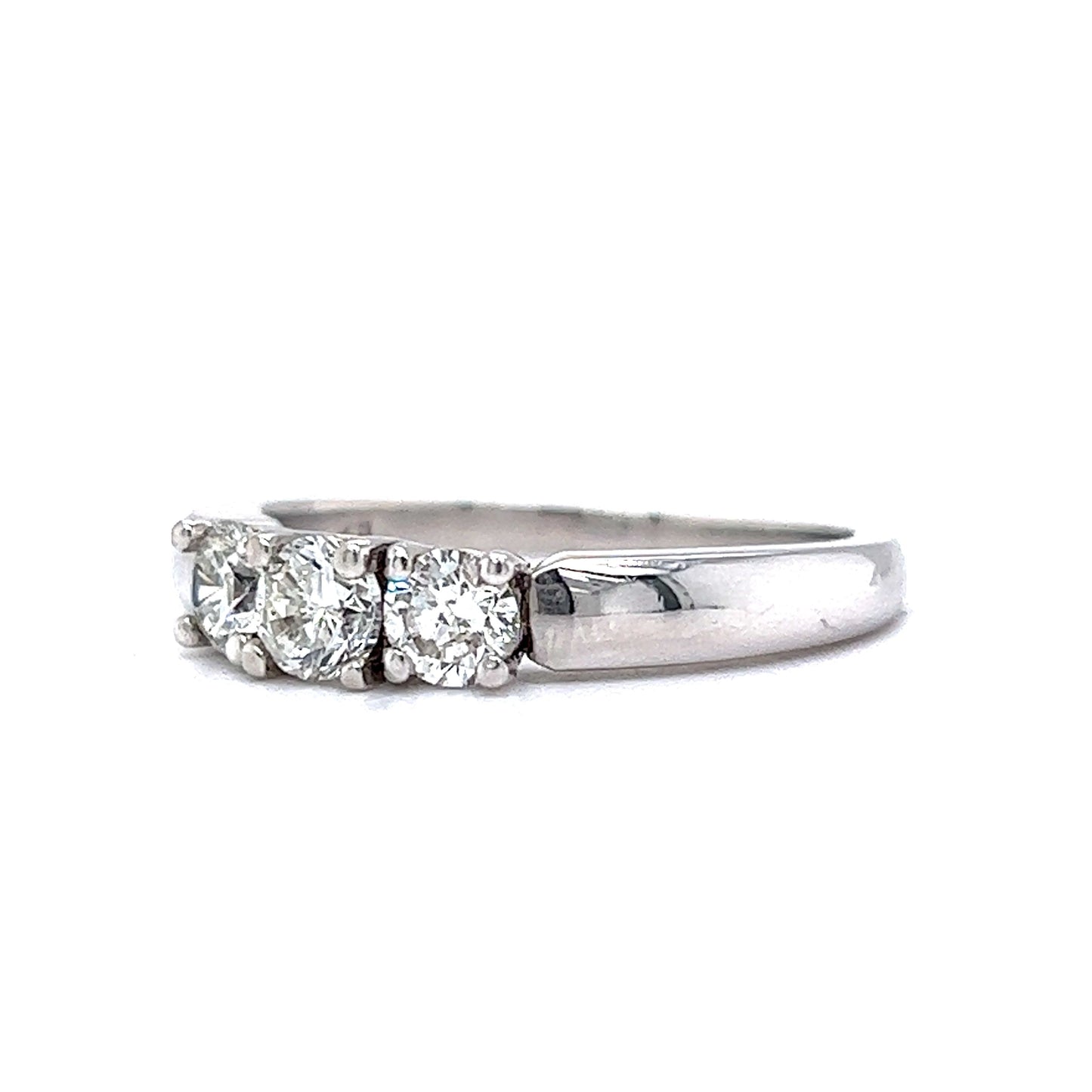 .51 Three Stone Diamond Engagement Ring in 14k White Gold