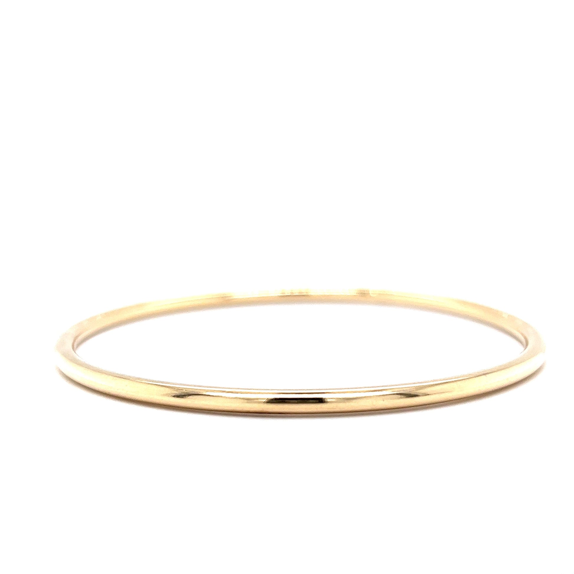 3mm Classic Round Bangle Bracelet in 14k Yellow Gold