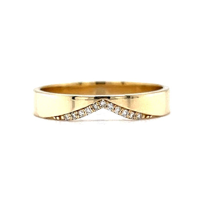 Notched Diamond Wedding Band in 14k Yellow Gold