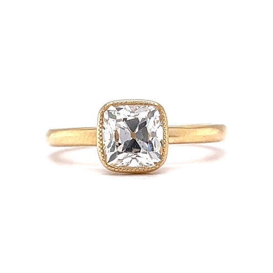 1.44 Cushion Cut Diamond Engagement Ring in 14k Yellow Gold