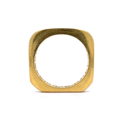Princess Cut Square Eternity Stacking Ring in 18k Yellow Gold