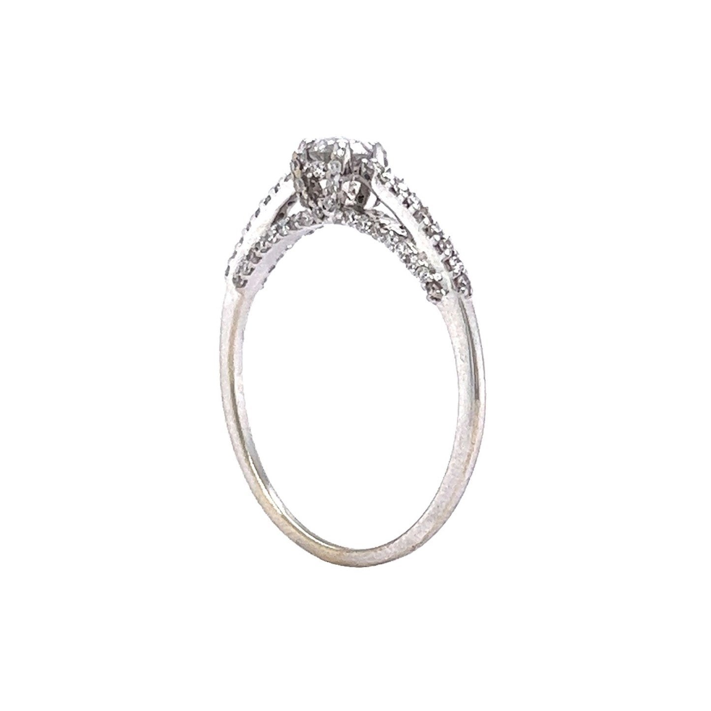 .16 Round Brilliant Diamond Engagement Ring in 14k White Gold
