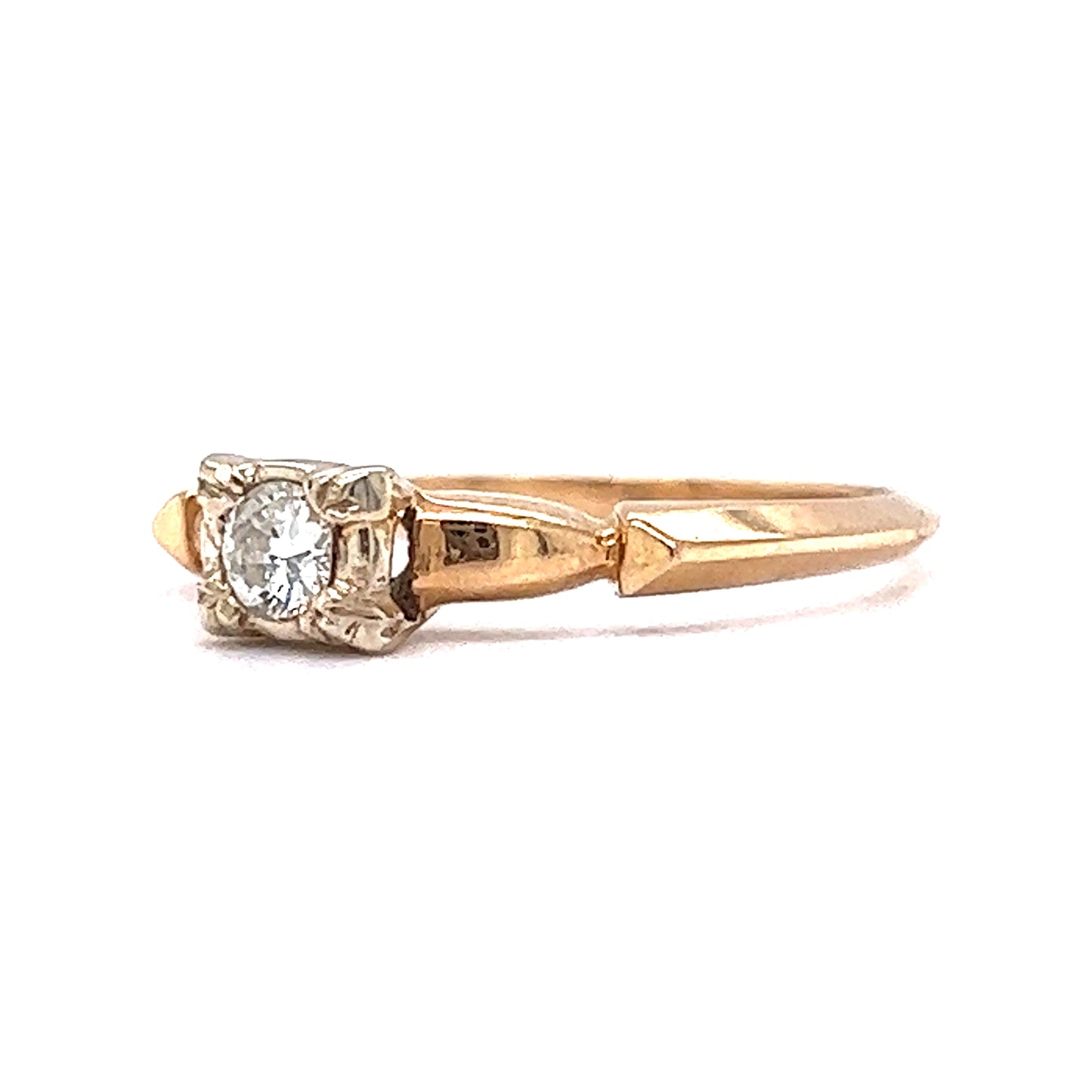 .15 Retro Two-Tone Diamond Engagement Ring in 14k/18k Gold