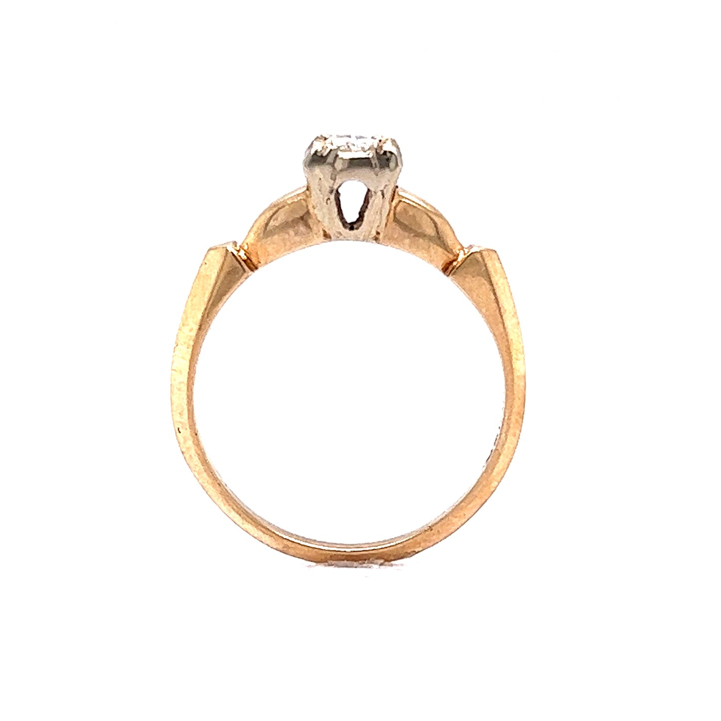 .15 Retro Two-Tone Diamond Engagement Ring in 14k/18k Gold