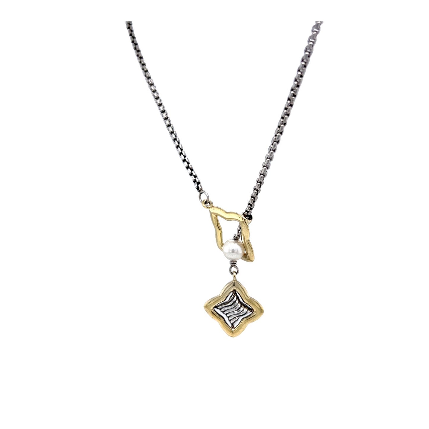 Yurman Quatrefoil Lariat Necklace in Sterling Silver & 18k