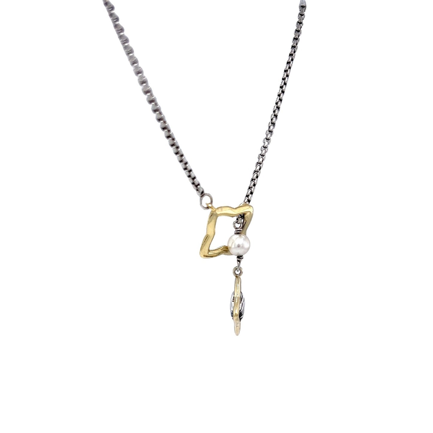 Yurman Quatrefoil Lariat Necklace in Sterling Silver & 18k