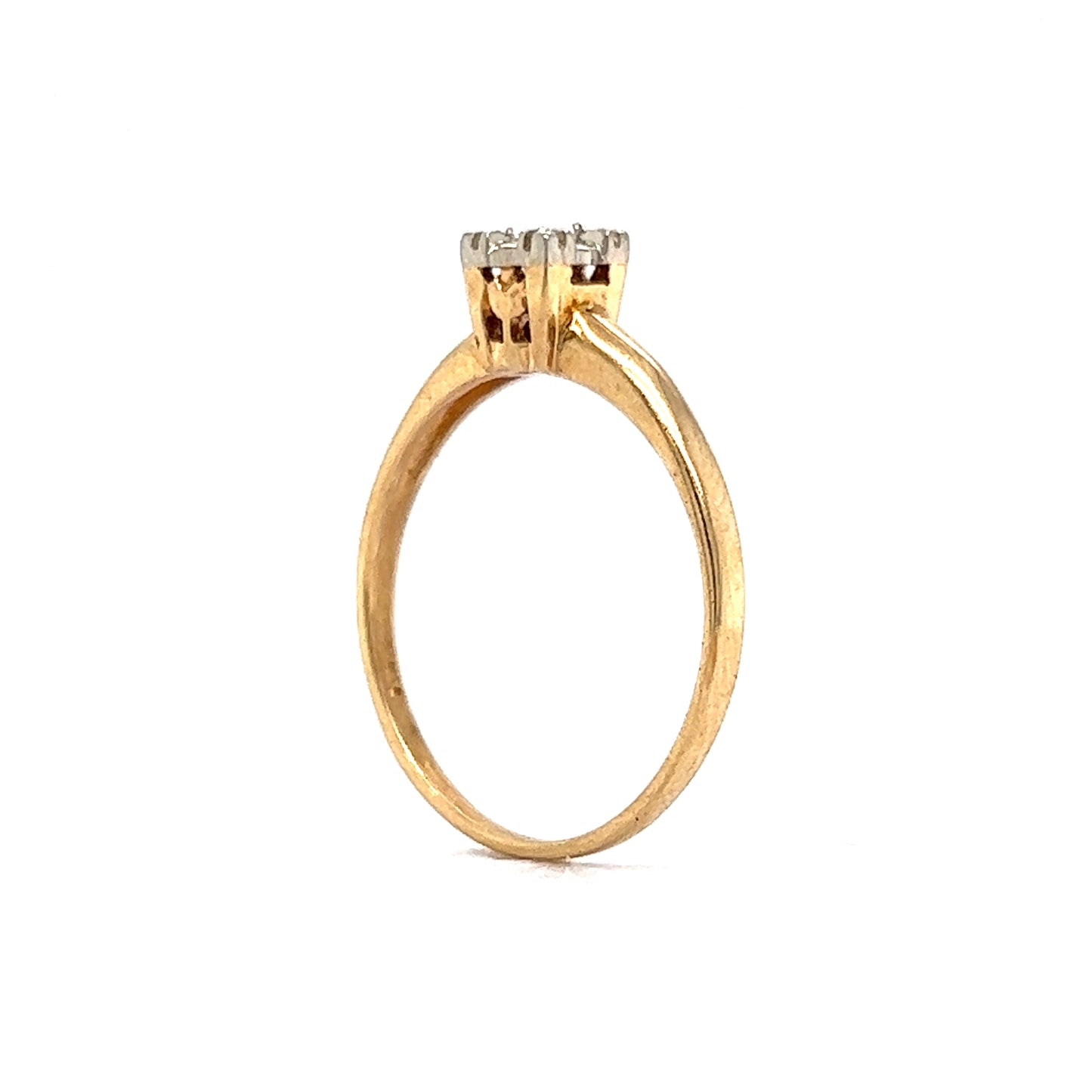 Vintage .08 Transitional Cut Diamond Engagement Ring in 14k Yellow Gold
