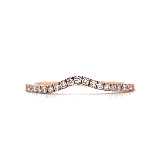 .16 Diamond Curved Wedding Band in Rose Gold