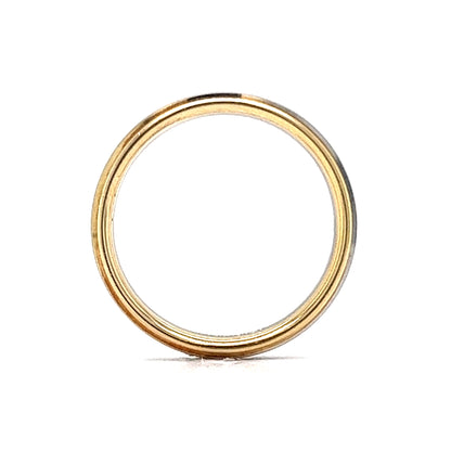 Modern Two-Tone Wedding Band in 18k Yellow Gold & Platinum
