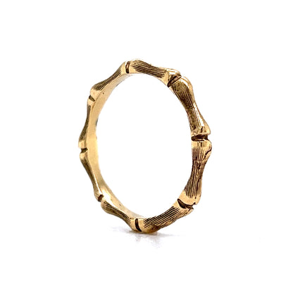 Bamboo Style Stacking Band in 14k Yellow Gold
