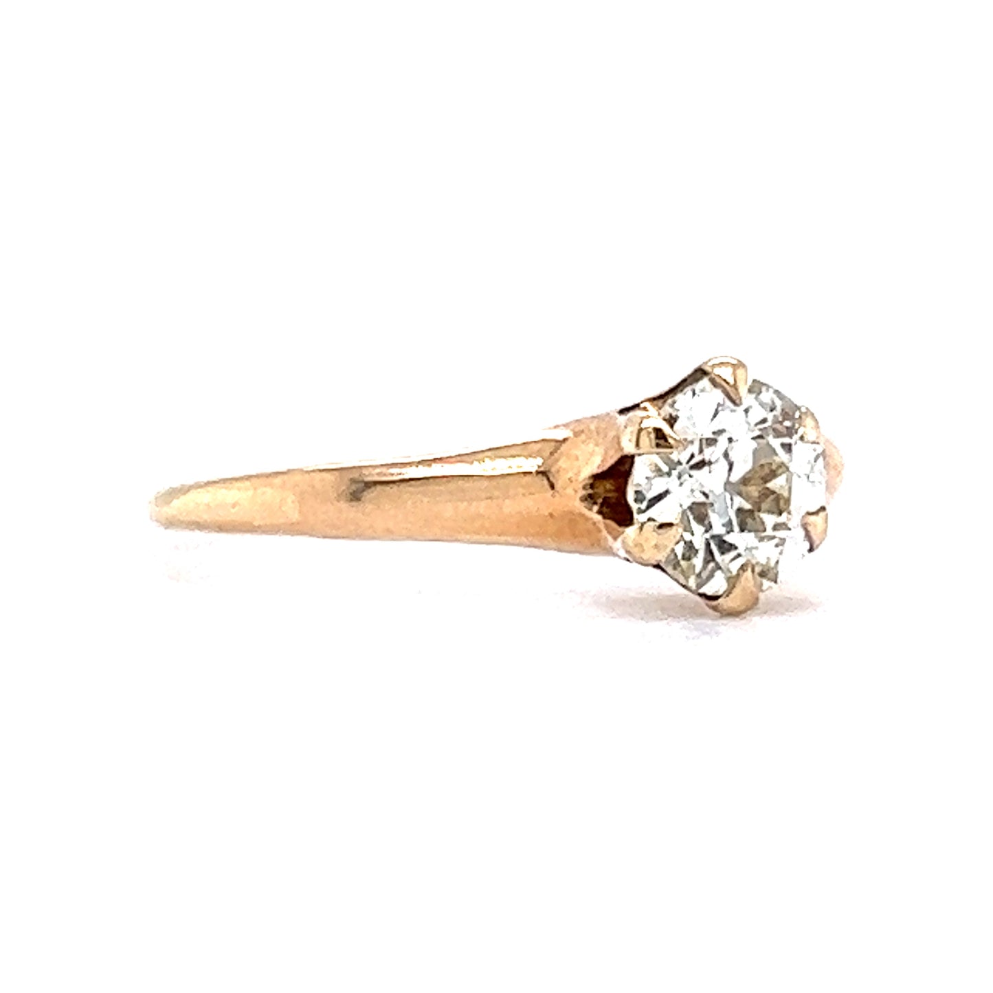 Solitaire Victorian .60 Diamond Engagement Ring in 14k Yellow Gold