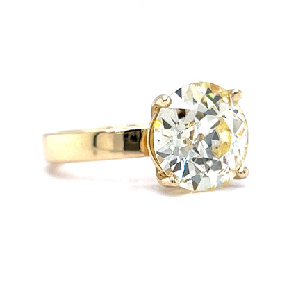 5.24 Old European Cut Diamond Engagement Ring in 14k Yellow Gold