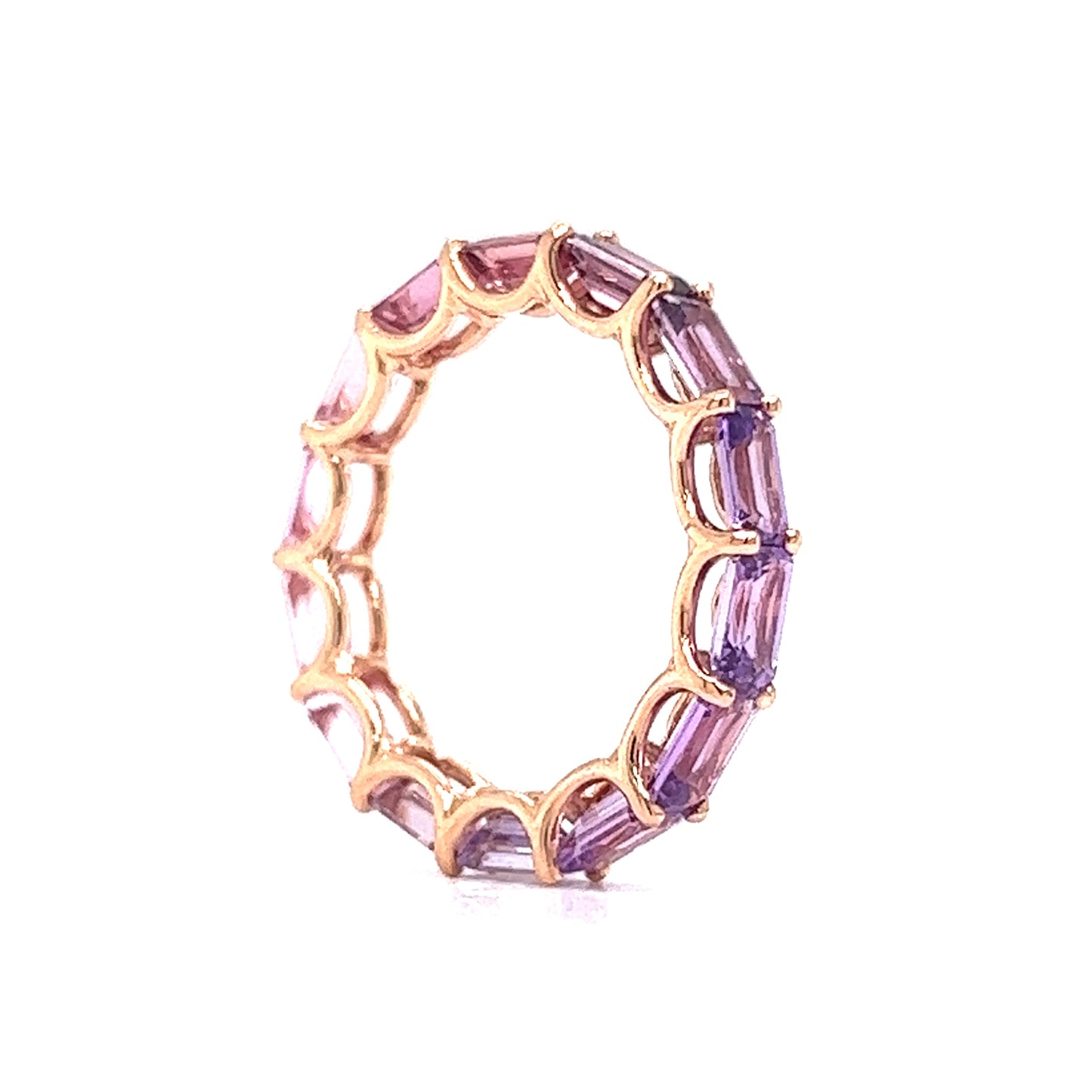 3.36 Pink & Purple Sapphire Eternity Band in 14k Rose Gold