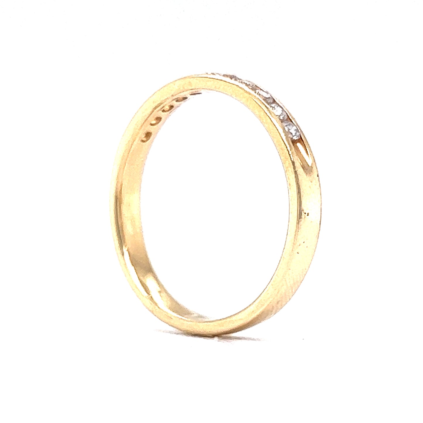 .27 Round Brilliant Diamond Channel Set Wedding Band in Yellow Gold