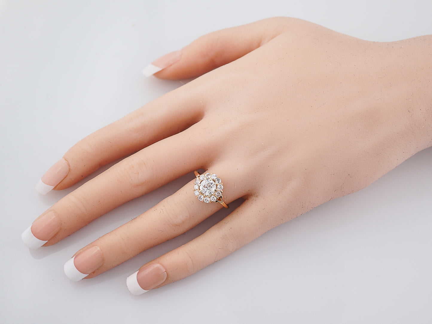 Antique Engagement Ring Victorian 1.01 Old European Cut Diamond in 14k Yellow Gold