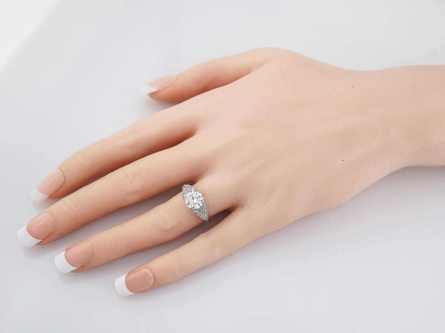 Antique Engagement Ring Art Deco 1.50 GIA Certified Round Brilliant Cut Diamond in Platinum