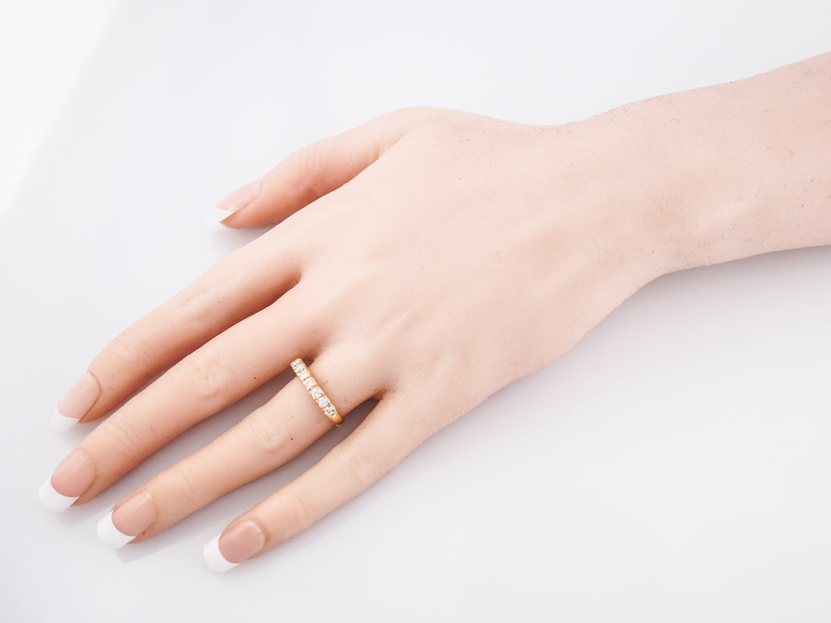 Vintage Wedding Band Mid-Century .42 Full Cut Diamonds in 18K Yellow Gold