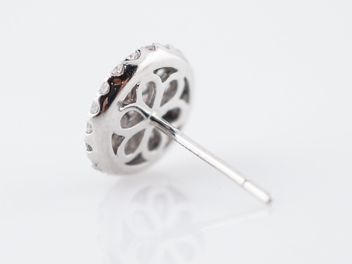 Earrings Modern 1.00 Round Brilliant Cut Diamonds in 14k White Gold