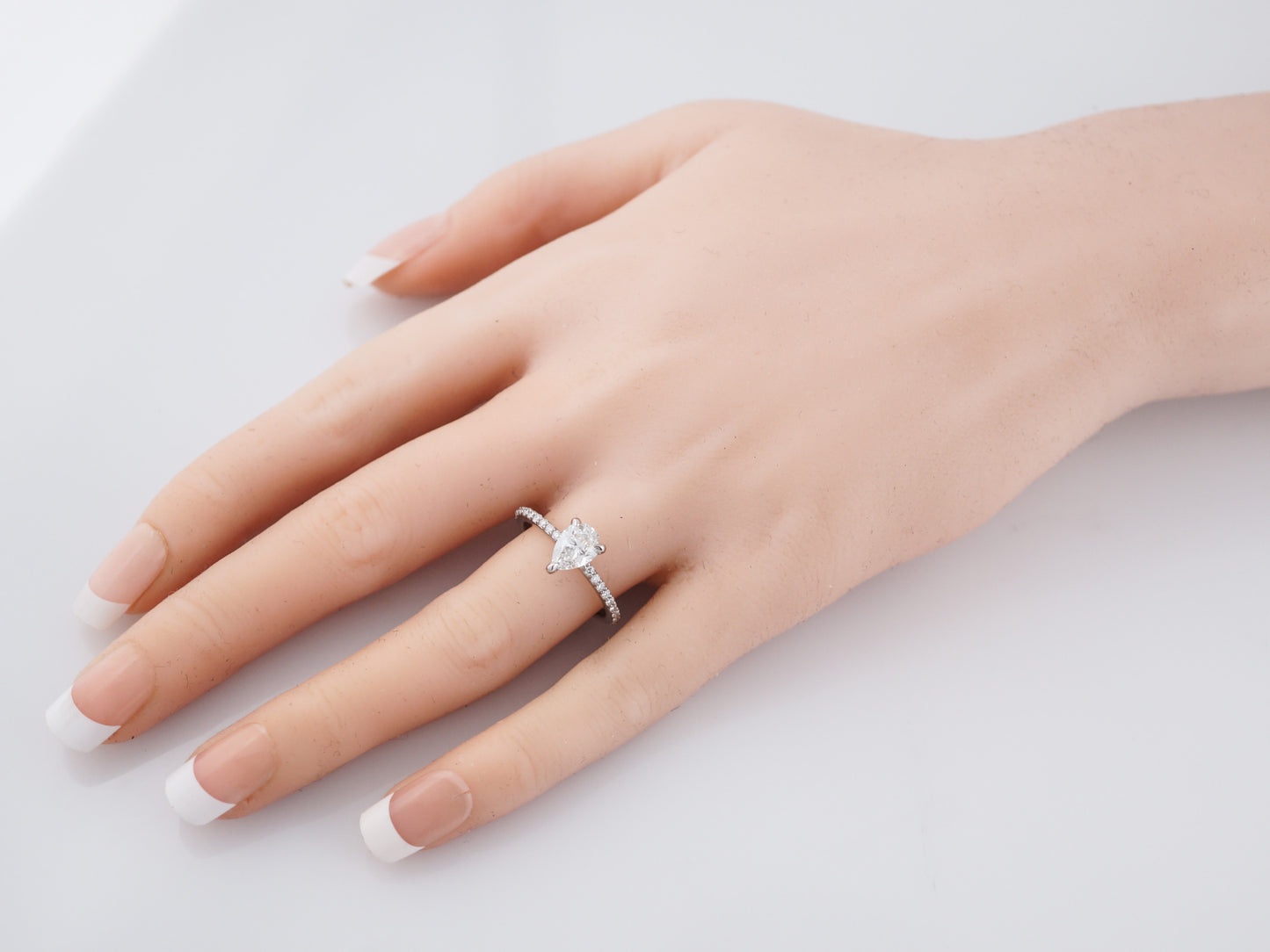 .88 Carat Pear Diamond Solitaire Engagement Ring 14k