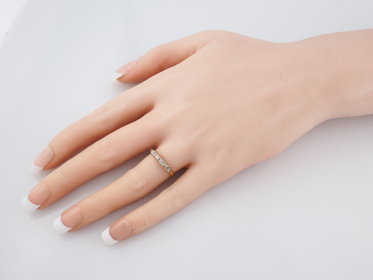 Vintage Wedding Band Retro .03 Single Cut Diamonds in 14K Yellow Gold