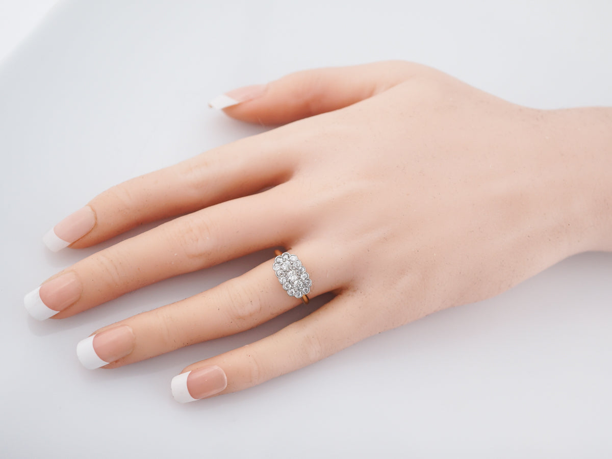 Antique Right Hand Ring Victorian .87 Old European Cut Diamonds in 14K Yellow Gold