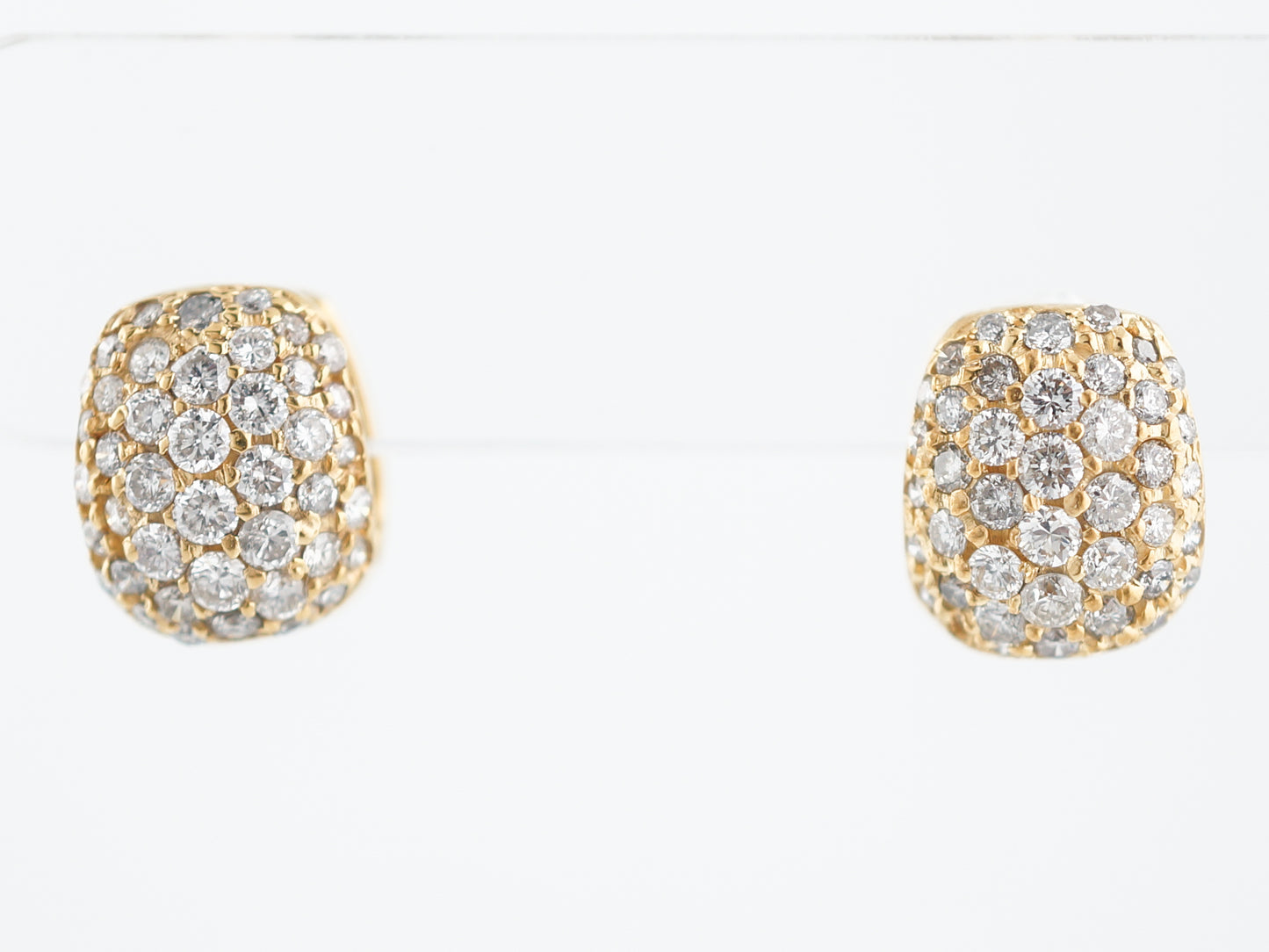 Earrings Modern 2.12 Round Brilliant Cut Diamonds in 14K Yellow Gold